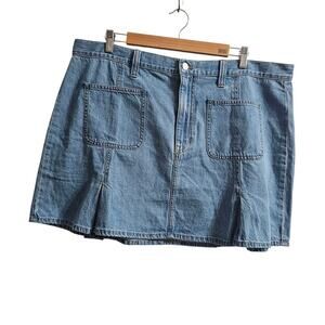 MADEWELL Pleated Denim Mini Skirt in Stilecrost Wash Size 33 NWT